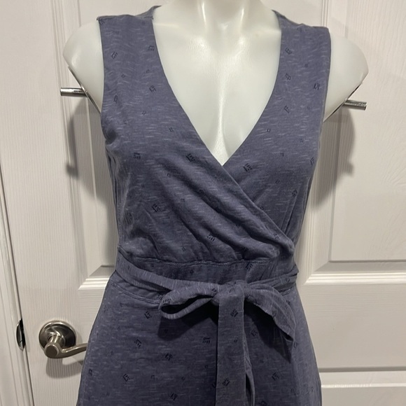 Toad & Co women’s blue sleeveless tie front mini dress size medium - Picture 4 of 9
